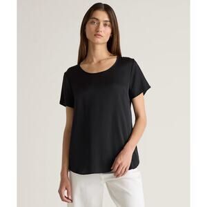 Quince S silk spandex crew Washable Stretch Silk Tee